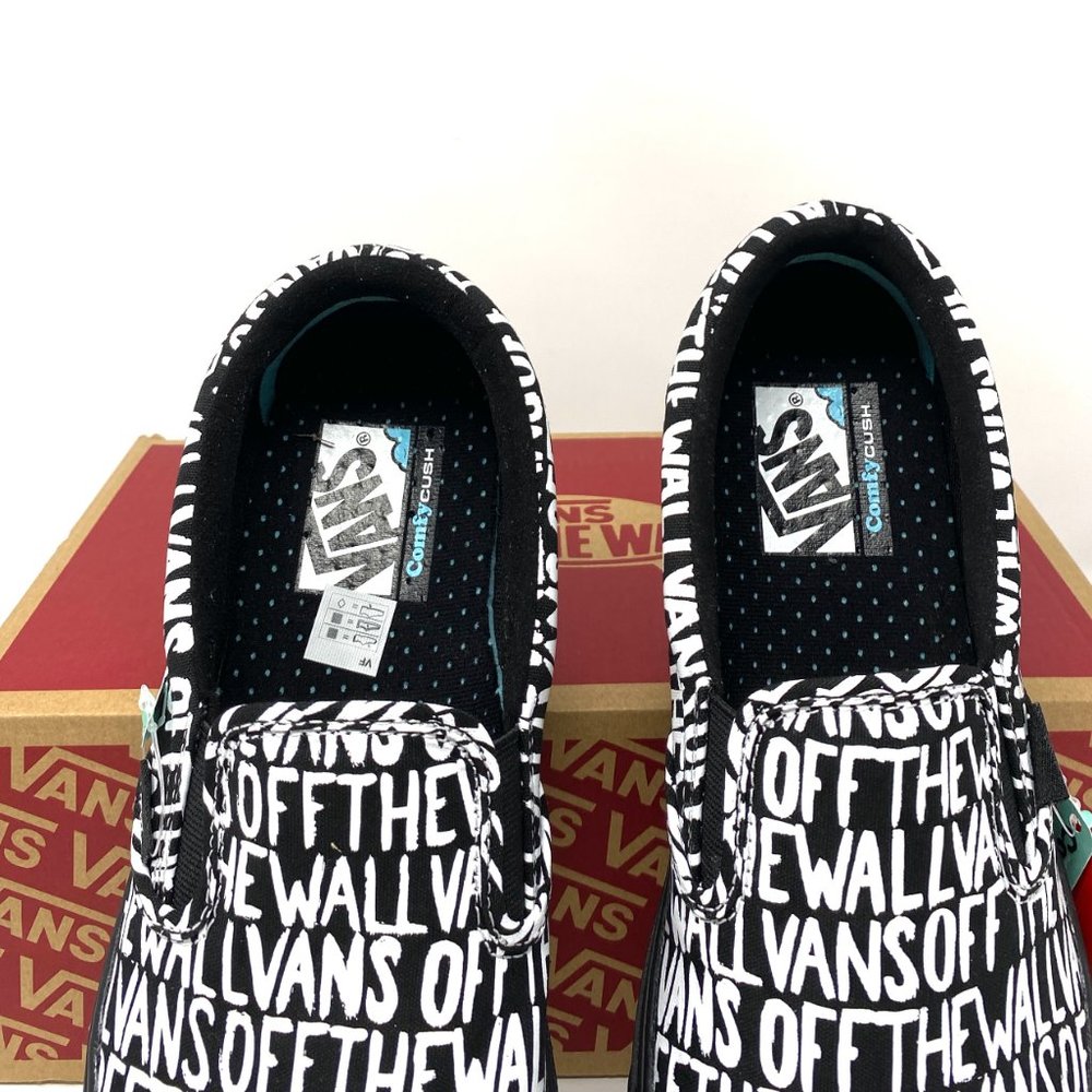 🌿Sale🌿 Vans Comfy Cush Slip Brush Black Canvas Sneakers Women's VN0A3WMD2QZ - Picture 4 of 10